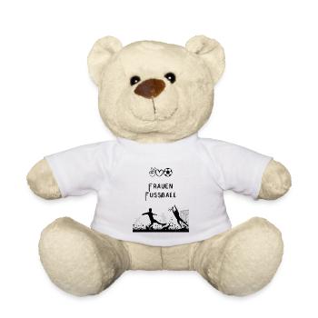 Fußballsilhouette vor dem Tor - Teddy - Weiß - Vorne