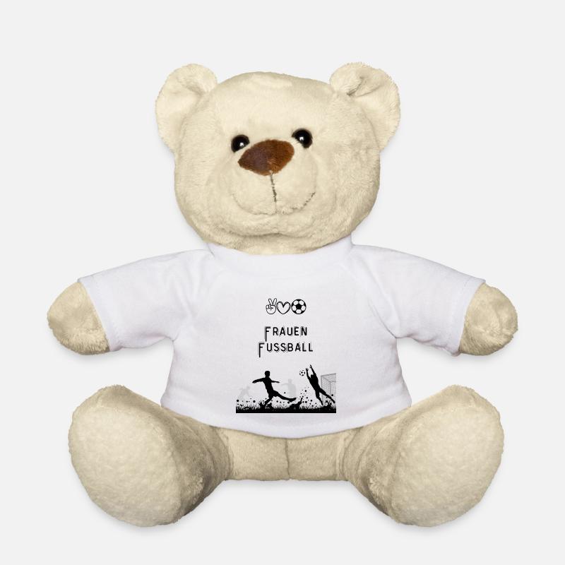 Fußballsilhouette vor dem Tor - Teddy - Weiß