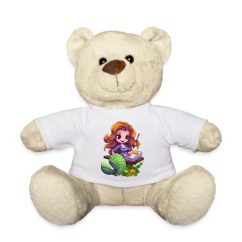 Artiste sirène à la planche à dessin - Nounours - blanc - Devant