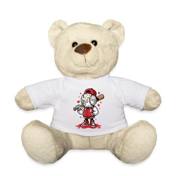 Sweet Baseball Player Cartoon - Teddy Bear - white - Front
