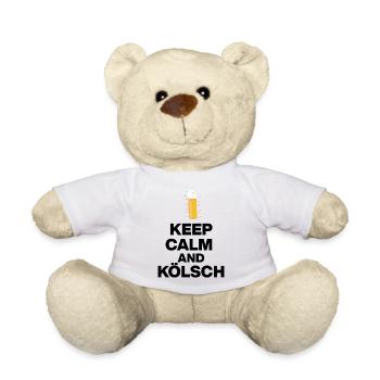 KEEP CALM AND KÖLSCH! STANGE GLÜCK AUS KÖLN schwaz - Teddy Bear - white - Front