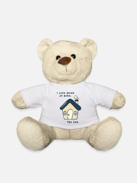 I love being at home – Introvertiertes Statement - Teddy - Weiß