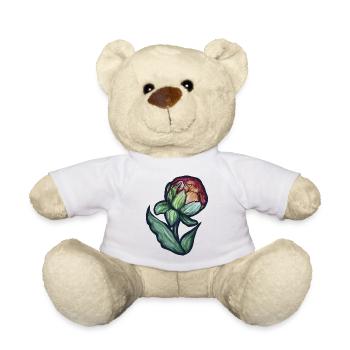 Floraison de pivoine aquarelle - Nounours - blanc - Devant