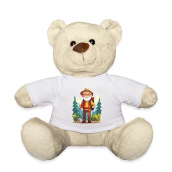 Grand-père heureux en randonnée - Nounours - blanc - Devant