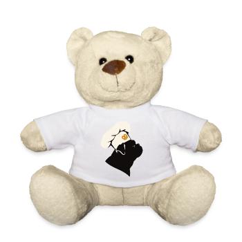 Chien Baker Minimaliste avec Chapeau - Nounours - blanc - Devant
