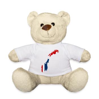 Map of Norway with flag - Teddy Bear - white - Front