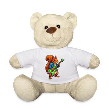 Squirrel with jacket and electric guitar - Teddy Bear - white - Front