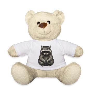 Shadow Raccoon Illustration - Teddy Bear - white - Front