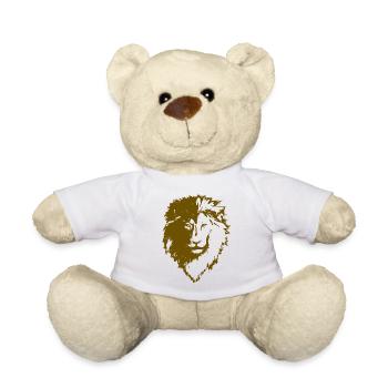 Löwenkopf Silhouette Ocker - Teddy - Weiß - Vorne