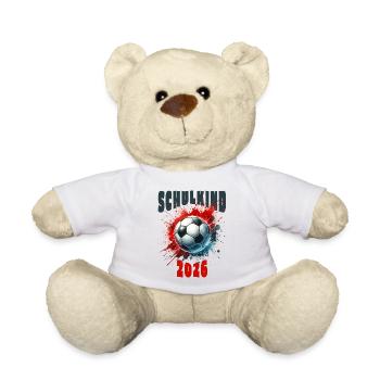 Schulkind 2026 - Fußball - Teddy - Weiß - Vorne