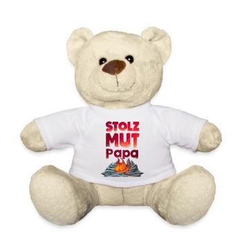 Fire Brigade Dad Pride Courage Strength Gift Idea - Teddy Bear - white - Front