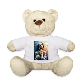 Woman stripes portrait - Teddy Bear - white - Front