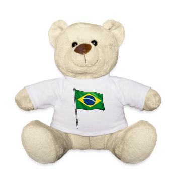 Brazilian flag art - Teddy Bear - white - Front