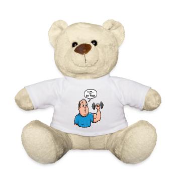 Pizza Lift Cartoon-Tee - Teddy - Weiß - Vorne