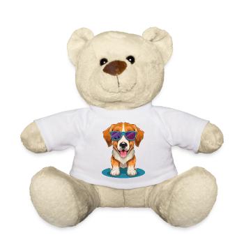 Beagle avec des lunettes de soleil - Nounours - blanc - Devant