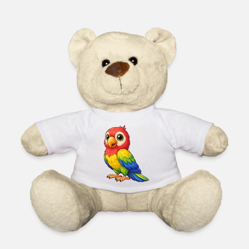 Bunter Papagei Farbenspiel - Teddy - Weiß