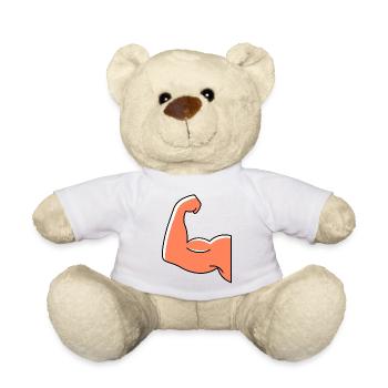 Muscle dumbbell icon - Teddy Bear - white - Front