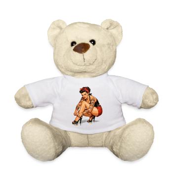 Retro Pin-Up: Tattooed Rockabella Gift - Teddy Bear - white - Front