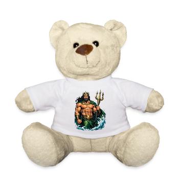 Le roi Poséidon avec le Trident - Nounours - blanc - Devant