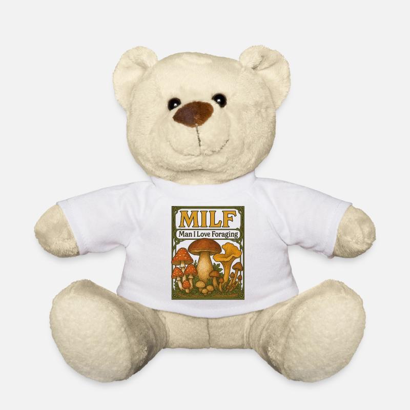Panel vintage de cueillette de champignons - Nounours - blanc