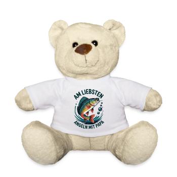 Angeln mit Papa – Vaterzeit - Teddy - Weiß - Vorne
