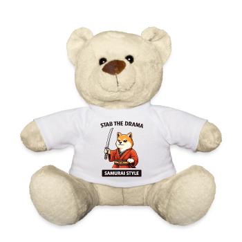 Samurai Shiba: Stab the Drama - Teddy Bear - white - Front