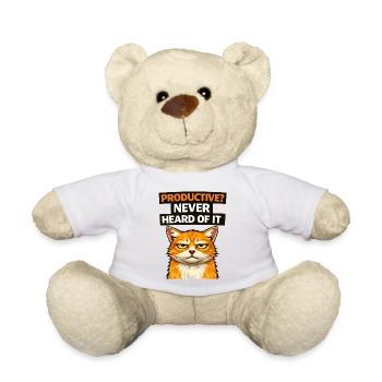 Mème de citation sarcastique sur la productivité des chats - Nounours - blanc - Devant