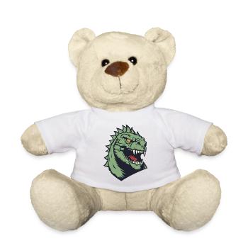 Green Dino Head Illustration - Teddy Bear - white - Front