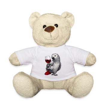 Graupapagei Weinglas - Teddy - Weiß - Vorne