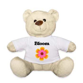 Retro Flower Circle Pink Orange Bloom - Teddy Bear - white - Front