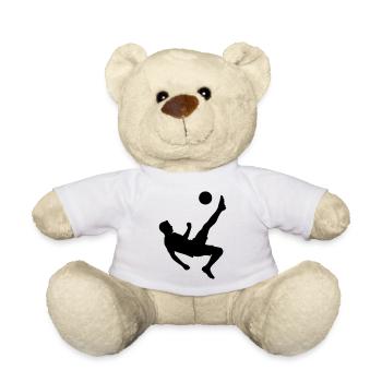 Silhouette du tir d’action football Logo - Nounours - blanc - Devant