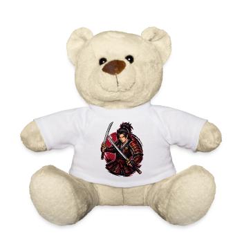 Samurai-Kämpfer in rotem Wirbel - Teddy - Weiß - Vorne