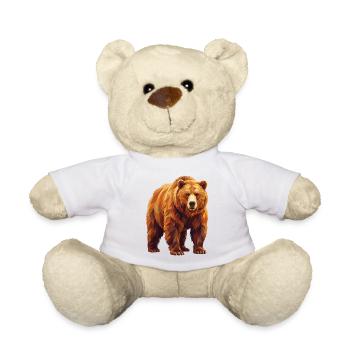Geometrische Grizzlybär-Low-Poly-Kunst - Teddy - Weiß - Vorne
