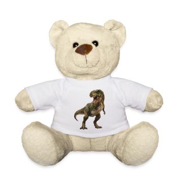 Geometrischer grüner T-Rex Low Poly Tarnmuster - Teddy - Weiß - Vorne