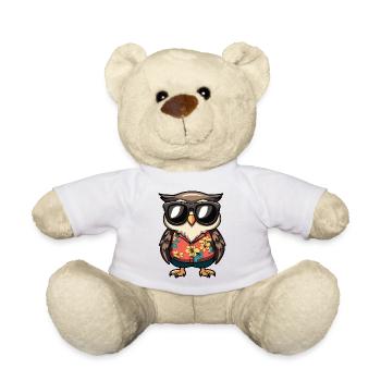 Eule Comic Urlaub - Teddy - Weiß - Vorne