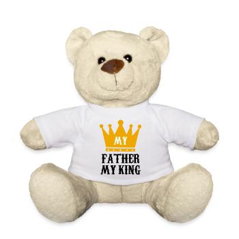 Mon père, mon roi, père royal, cadeau artistique - Nounours - blanc - Devant