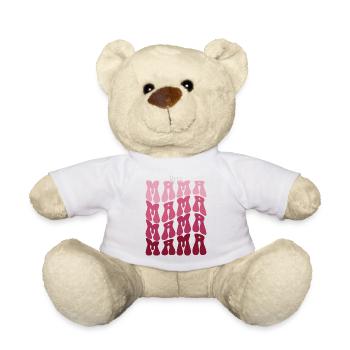 Best Mama Pattern Mosaic - Teddy Bear - white - Front
