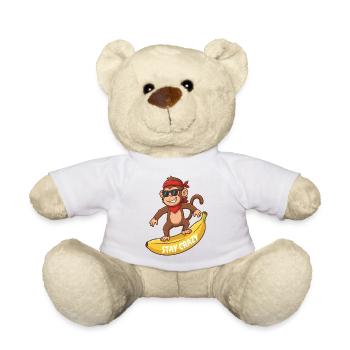 Bleib verrückter Affe auf Banana - Teddy - Weiß - Vorne
