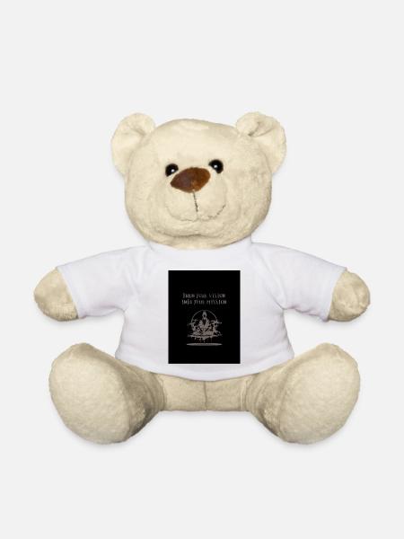 Black_and_Grey_Illustrative_Ninja_T-shirt - Teddy Bear - white