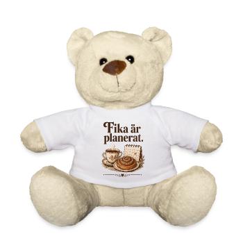 Fika Planifiée Humour Café Suédois - Nounours - blanc - Devant