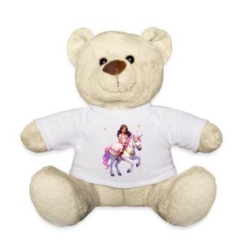 Princesse sur une licorne - Nounours - blanc - Devant