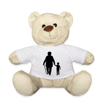 Großeltern Enkelkind Silhouette Spazieren Familie - Teddy - Weiß - Vorne