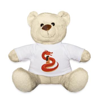Drachenumarmung: Feurige Schlange und Jungfrau - Teddy - Weiß - Vorne