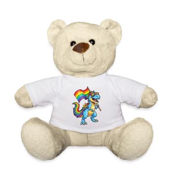 LGBTQ-Pride-Monat – Stolzer Dinosaurier! - Teddy - Weiß - Vorne