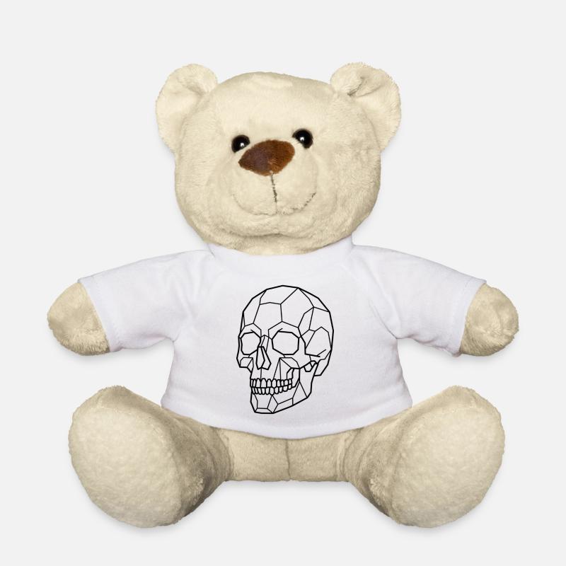 Geometric Skull - Teddy Bear - white