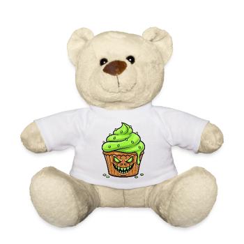 Grusel Cupcake Grün - Teddy - Weiß - Vorne
