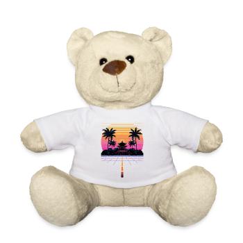 Vaporwave Synthwave Retro Pixel Aesthetic Design - Teddy Bear - white - Front