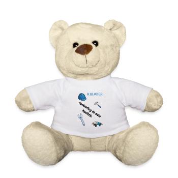 Schlosser T-Shirt Lustiges Geschenk Metallbau-Fans - Teddy - Weiß - Vorne