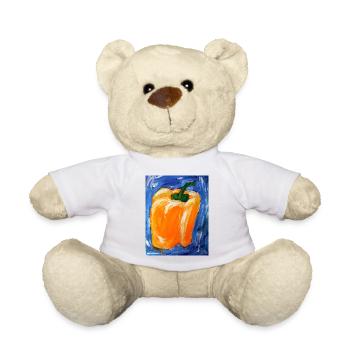 Oranger Paprika im Expressionismus - Teddy - Weiß - Vorne