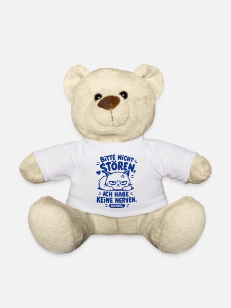 Bitte Nicht Stören Katze Humor - Teddy - Weiß